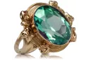Inel Smarald Sterlină argint a crescut placat cu aur Vintage bijuterii vrc100rp